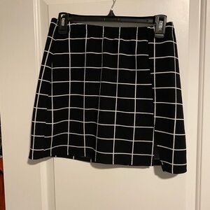 black & white checkered skirt